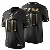 Customized Men's Nike Lions Black Golden Limited NFL 100th Season Jersey,baseball caps,new era cap wholesale,wholesale hats